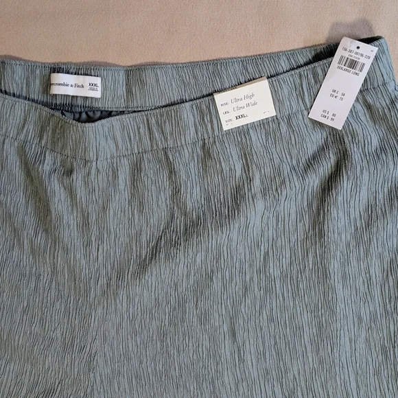 Abercrombie Crinkle Textured Pull On Pants | Sage Green | NWT | XXXL Long - Picture 7 of 8
